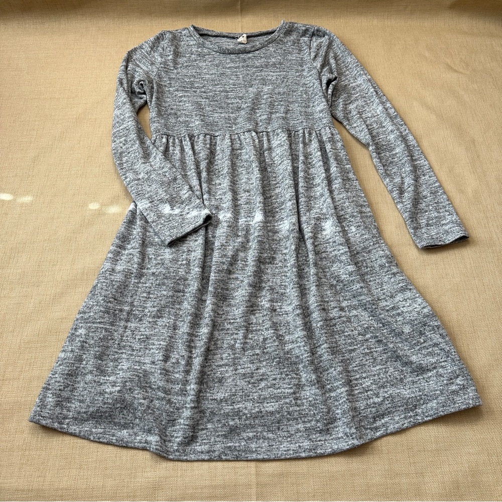 Hello MIZ Maternity Space Gray Long Sleeve Pocket Midi Dress